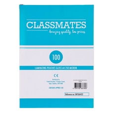 Classmates Gloss Laminating Pouches (250 Micron) - A4 - Box of 100